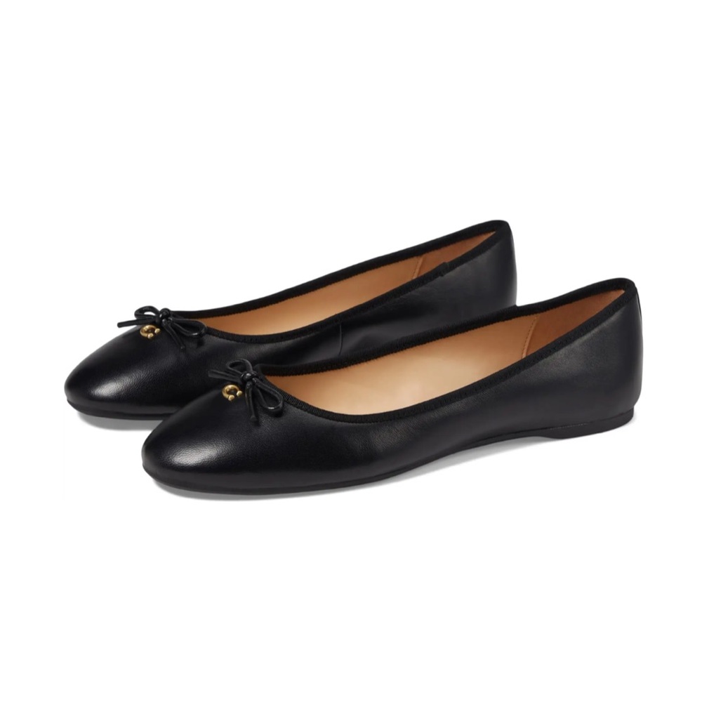 Coach - Abigail Leather Ballet Flat - 8.5 - Black